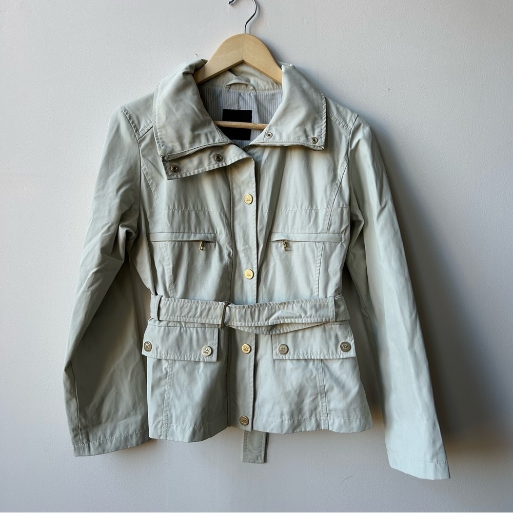 Maxmara Weekend Off White Cream Belted Jacket Size 4